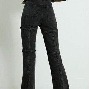 Pacsun Eco Frayed High Waisted Bootcut Jeans - Black